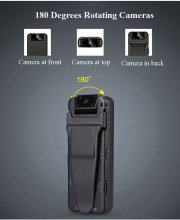 A8B Body Worn Camera WiFi HD DVR Video Recorder Security Cam 180 Degree Night Vision Motion Detection Mini Camcorders