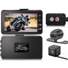 MT22A/MT22B 3 Inch 1080P HD Motorcycle Dash Cam Camera DVR Waterproof Night Vision Motorcycle Driving Recorder Dual Camera Dashcam