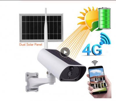 F30 Solar Power 4G SIM Card Wireless IP Camera Recharge Battery 1080P 4X Zoom Audio IR Night View Outdoor Video Surveillance Camera
