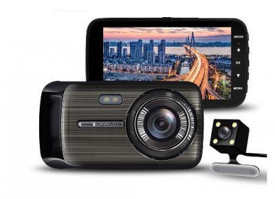 GT100 Dash Cam 4" IPS Dual Lens Car Camera Front+Rear Backup DVR FHD 1080P 170 Degree Recorder Rearview Night Vision Registrator
