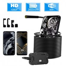 Y13W 5.5mm 2MP WiFi Borescope 1080P HD Semi-Rigid Snake Camera for iPhone Android Motor Engine Sewer Pipe Vehicle Inspection Camera