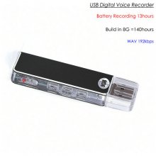 UR30 USB Digital Voice Recorder,WAV 192kbps, Playback Function,Battery Recording 13hours,8G Memory