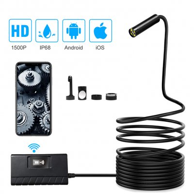 SN12 Wifi Endoscope Camera IP68 Waterproof 1080P Inspection Camera 6 LEDs Borescope 14.2mm Daimeter Camera For Android IOS Endoscope for iPhone
