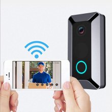 V6 smart wireless HD 720P security doorbell remote video voice phone monitoring, 140 ° wide-angle lens security camera, HD WiFi smart doorbell camera, PIR motion detection sensor