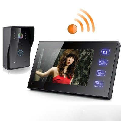 V812 7" TFT 2.4G 7" TFT Wireless Video Door Phone Intercom Doorbell Home Security Camera Monitor color speakerphone