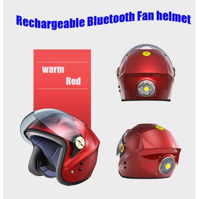 H07 Motorcycle Bluetooth Fan Helmets ABS Solar Smart Charging Helmet Music Mobile Phone Motorbike Riding Safety Unisex Half Helmet
