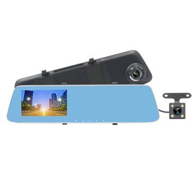 907T 4.3'' Car DVR version upgrade 1080P touch screen car camera rearview mirror Dual lens Video Recorder dash cam