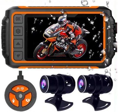 SE50 3 Inch Motorcycle Driving Recorder 1080P Waterproof HD Dual-Lens DVR WiFi GPS Sony Night Vision Camera Bicycle Recorder