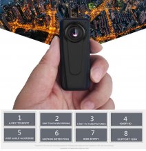 VF1 Mini Camera Motion Detection Sport DV Portable Police Camera Security Guard Camera 140 Degree Audio Video Recorder