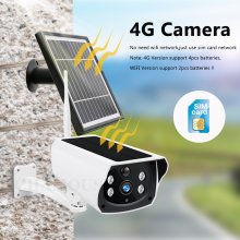 V300-4G 4G/WIFI IP Camera Solar 1080P HD Outdoor Wireless WiFi Camera Color Night Vision Battery Powered External 3.3W Solar Panel Charging
