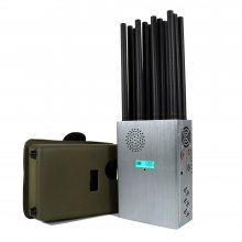 P12 New 37 Watts Handheld 12 Antennas 5G Cellphone Signal Jammer up to 40m with Nylon Cover and LCD Dispaly
