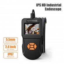 IK127 720P 5.5mm Lens Endoscope Camera with 2.4 "IPS LCD IP67 Waterproof 6 Adjustable LED Lights Borescope digital endoscope for Car