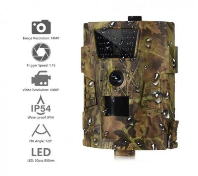 HT-001B Hunting Camera Waterproof 120 Degree Angle Wild Camera 12MP Trail Camera Upgraded 14MP 30pcs Infrared LEDs 850nm