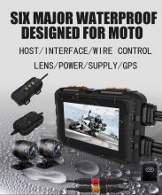 MT28 New MT28 Motorcycle Dash Cam GPS WiFi Camera with Touch Screen Dual 1080P Lens Bike Recording DVR Waterproof Cámara moto