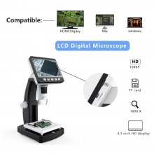 IK306 1000X 2.0 Mega Pixels LCD Electronic HD Digital Microscope 4.3" Video Microscopes USB Endoscope Magnifier Camera