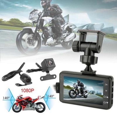 MT18B 3'' 140° HD Driving Recorder Car DVR Camcorder Dual Cam Action Camera Motorcycle Video Recorder Motorcycle Video Recorder