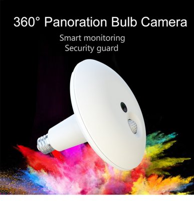 PW11 360 Video Camera Home Light Bulb Wifi IP Camera PIR Motion Detection IR Night Vision 360 Panoramic Fisheye Lamp Camera