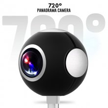 B750A Mini HD Panoramic 360 Camera Wide Videcam Dual Angle Fish Eye Lens VR Video Camera for Smartphone Sport & Outdoor Action Cam
