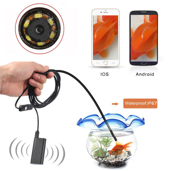 A02 2M Soft Flexible Snake WIFI Endoscope Camera supports Android and iOS mobile
