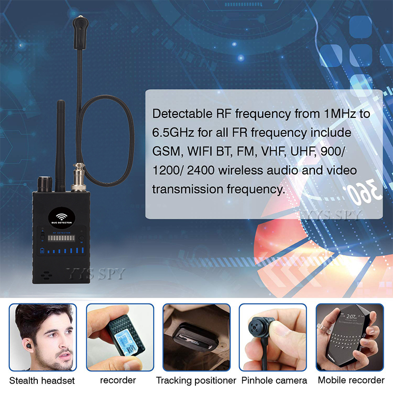 G328B RF Signal Detector Wifi GPS Bug Mini Anti Spy Hidden Camera Detector for GSM Tracker Device GPS Radar Radio Find