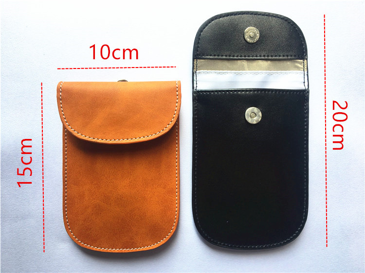 PB01 New GPS RFID Signal Blocker Prevents Tracking Cell Phone Large leather size Bag Anti-Spy signal isolator Blocker Pouch