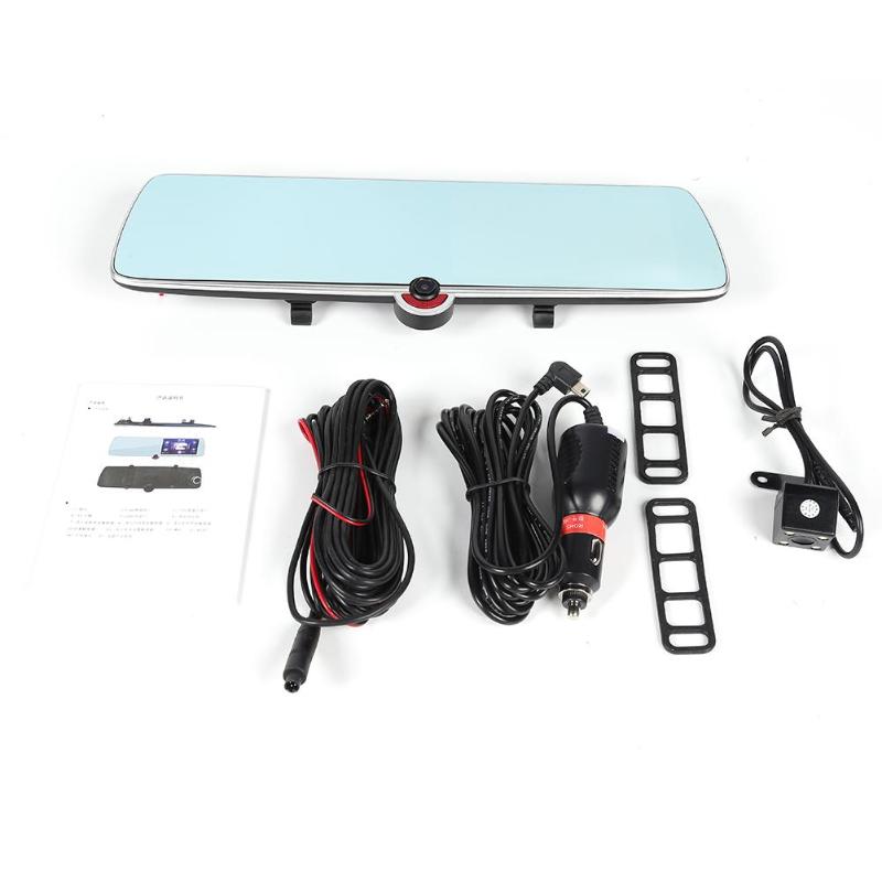D618 5 inch 3 Lens 170 Degree Wide Vision Car DVR Recorder with Dash Camera Support License Plate Recognition Dual Lens