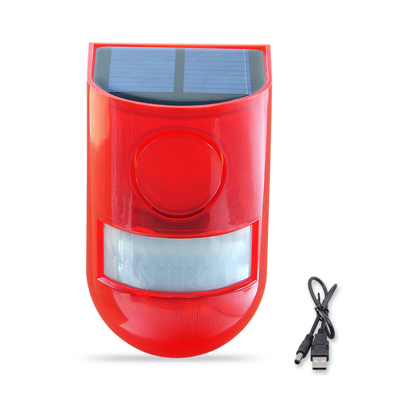 DN91 Solar Alarm Light Wireless IP65 Motion Sensor Outdoor Garden Security Lamp for Safety Home Factory Garden Smart Alarm Light