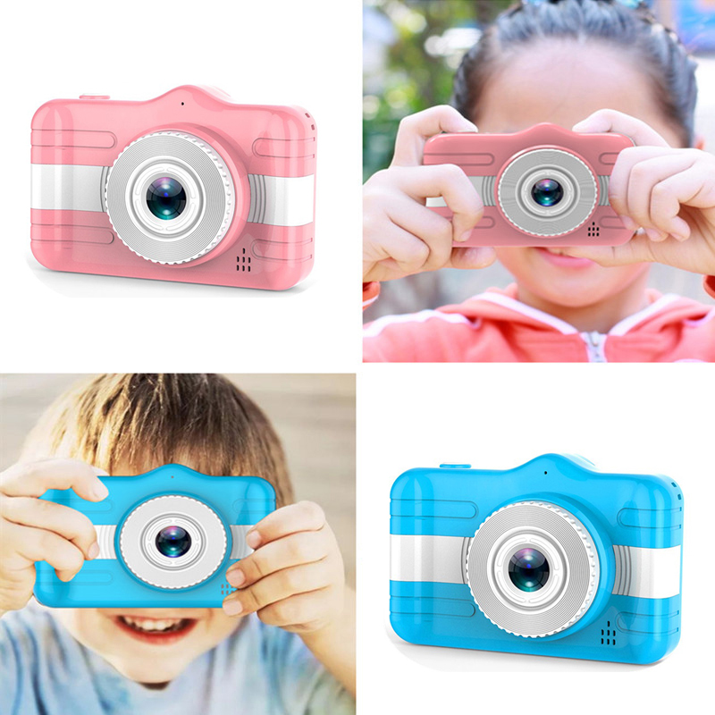 ET007 Mini Digital Camera 3.5 Inch Cartoon Cute Camera Toys Children Birthday Gift 1080P Toddler Toys Students Education Video Camera