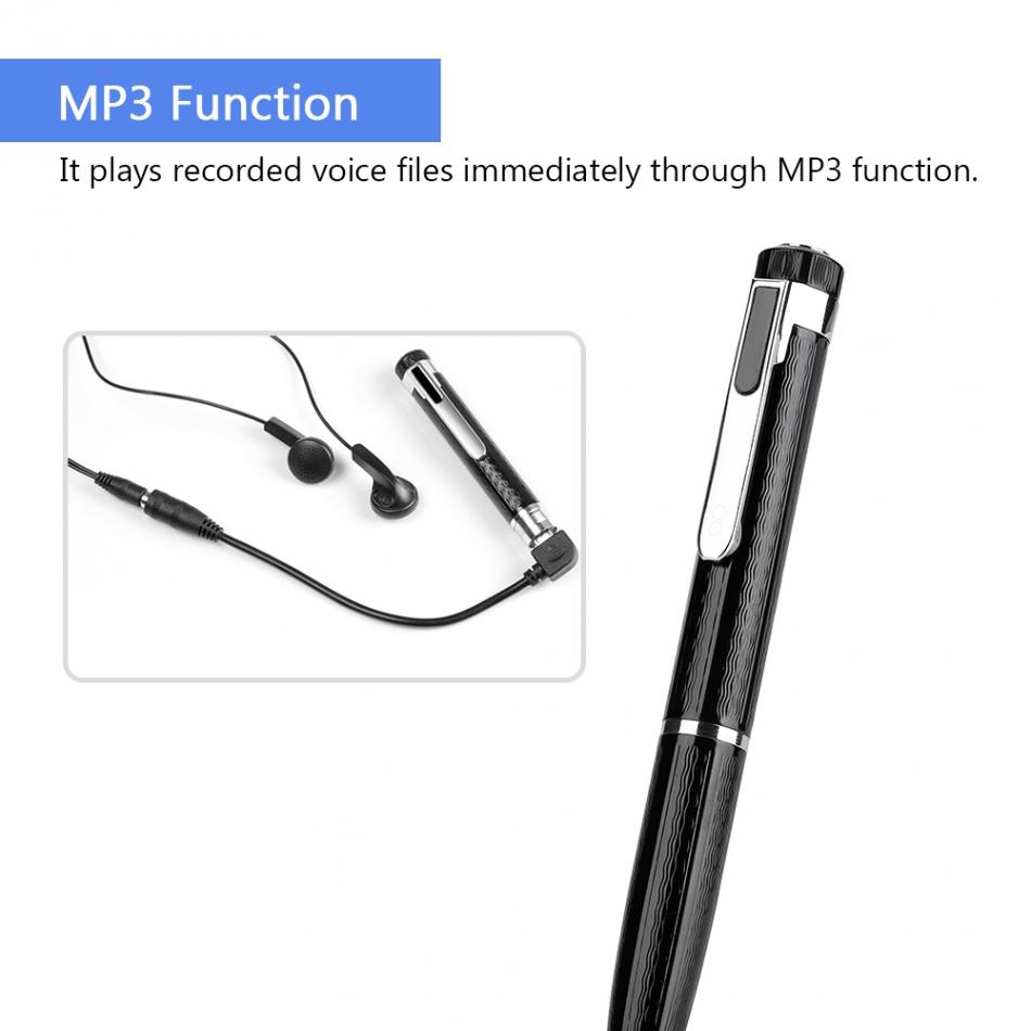 SK-023 10-hour Digital Voice Recorder Pen 192Kbps One-button Audio Recorder Noise Reduction