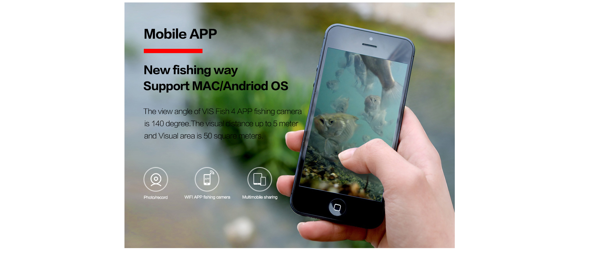 fish4 Wireless IOS&Android APP control visual IP fishing fish finder camera