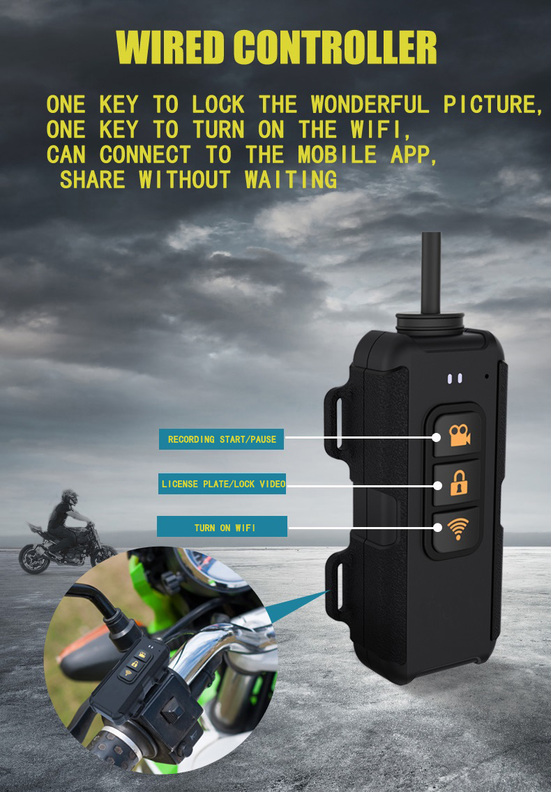 MT28 New MT28 Motorcycle Dash Cam GPS WiFi Camera with Touch Screen Dual 1080P Lens Bike Recording DVR Waterproof Cámara moto