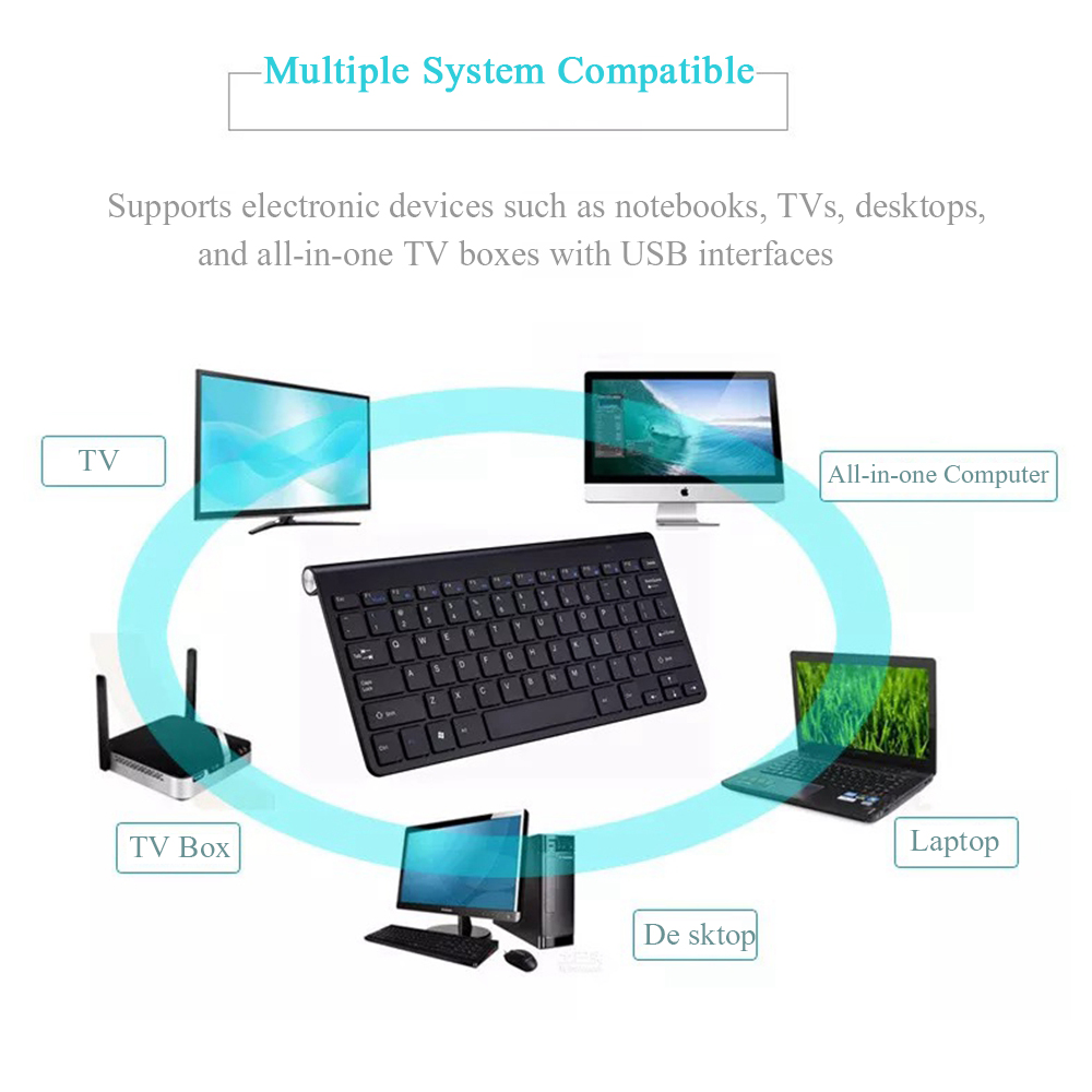 K1088 2.4G Keyboard Mouse Combo Set Multimedia Wireless Keyboard and Mouse For Notebook Laptop Mac Desktop PC TV Office Supplies