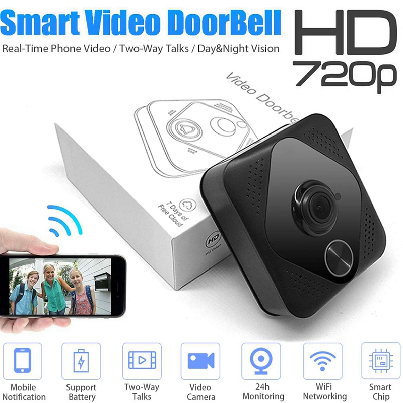 M8P M8 Smart WiFi Video Doorbell Camera Visual Intercom with Chime Night Vision IP Door Bell Wireless Home Security Camera