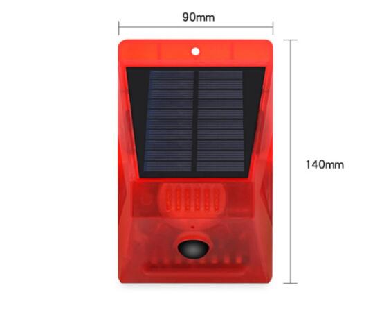 N911C Solar Motion Sensor Rainproof Solar Sound Alert Security Alarm System for Farm Anti-theft Sound Alert Flashing Warning Lights