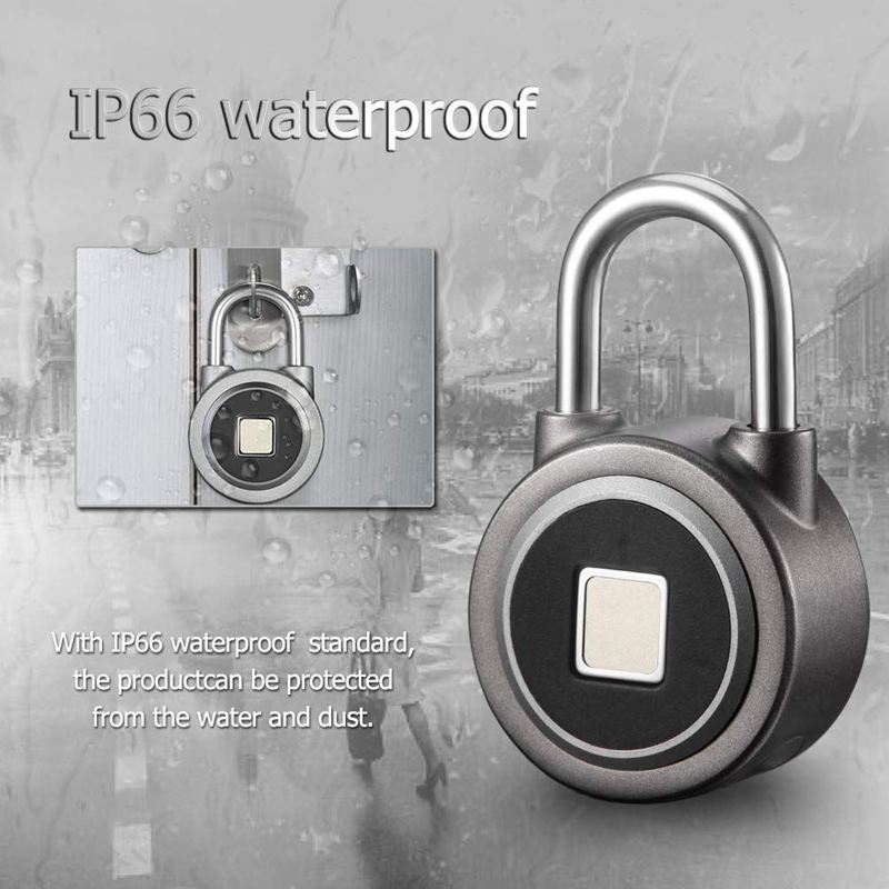 P2 Fingerprint Bluetooth Padlocks Anti-Theft Keyless Lock with USB Charge, Smart Fingerprint Lock Bluetooth Phone App Padlock