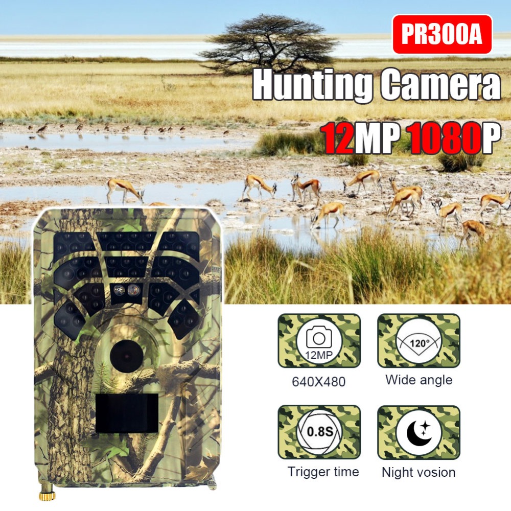 PR300A Monitoring Wildlife Infrared Trigger Camera 12 Million 1080p Forest Outdoor Hunting Camera 120 Degrees Pir Sensor Wide