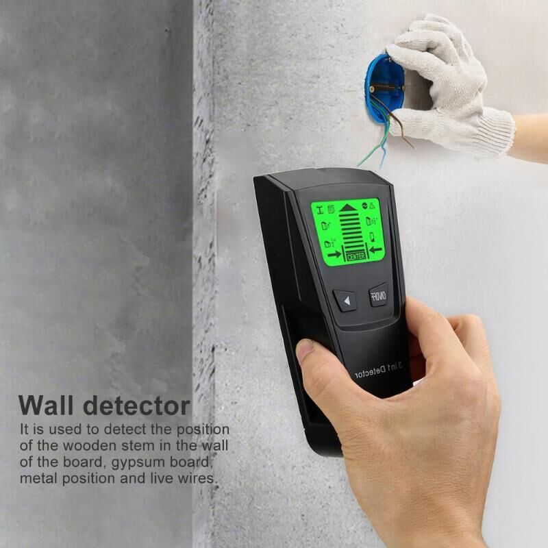 ZN004 New 3 In 1 Metal Detector Find Metal Wood Studs AC Voltage Live Wire Detect Wall Scanner Electric Box Finder Wall Detector