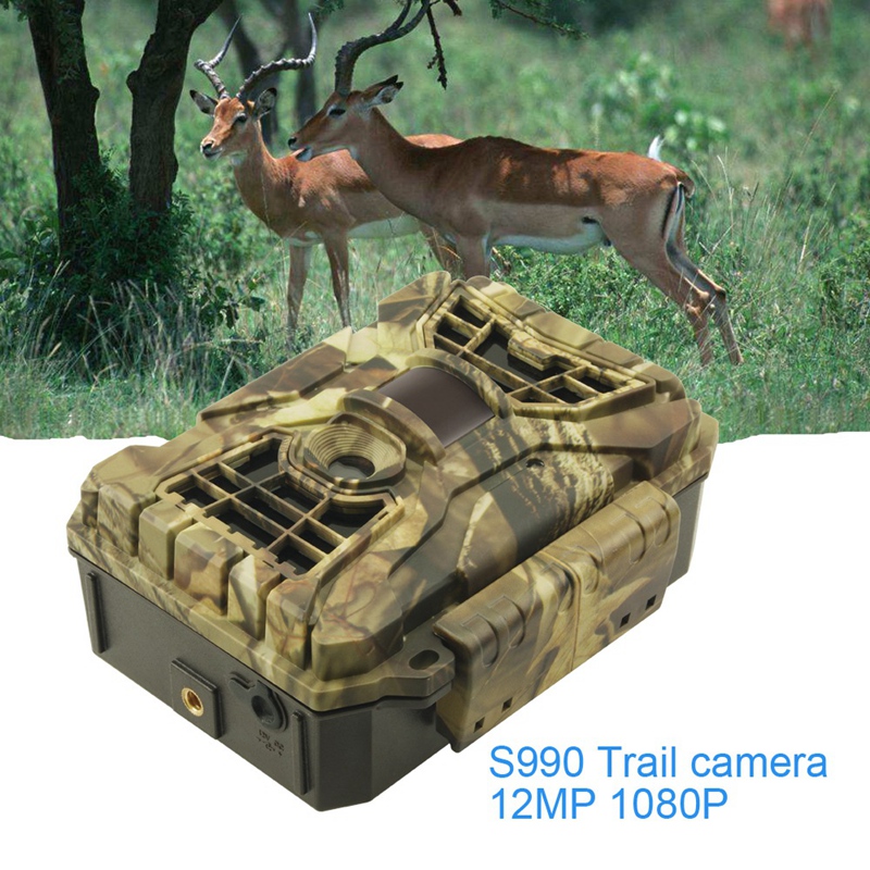 S990 Trail Game Camera,12Mp 1080P Full Hd Hunting Camera 42 Infrared Led Night-Vision Sensor Surveillance 30Fps Digital Wildl