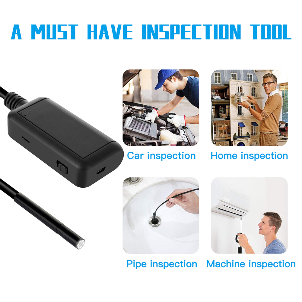 SN18 5.5mm Inspection Camera 5.0MP Wireless Borescope WiFi Snake Camera with 6 LED for iPhone, Samsung, Android Tablet