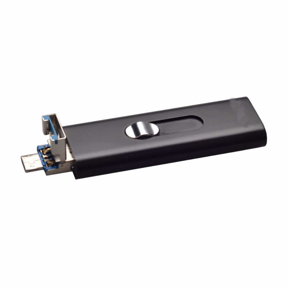 UR-26 2 in 1 USB Flash Drive 8GB Micro USB Hidden Spy Digital Voice Recorder for Android Smart Phone 192Kbps Black