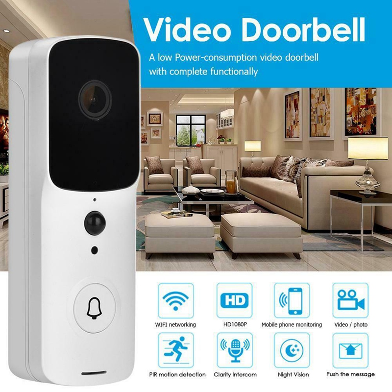 V10P Smart WiFi Video Doorbell Camera Visual Intercom with Chime Night Vision IP Door Bell Wireless Home Security Camera