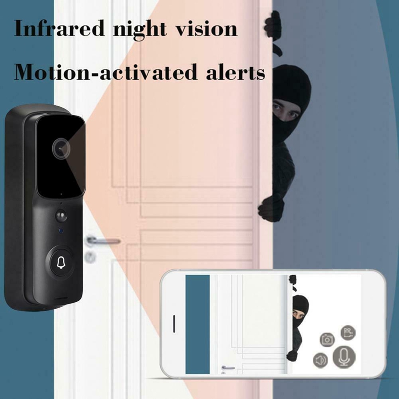 V10P Smart WiFi Video Doorbell Camera Visual Intercom with Chime Night Vision IP Door Bell Wireless Home Security Camera