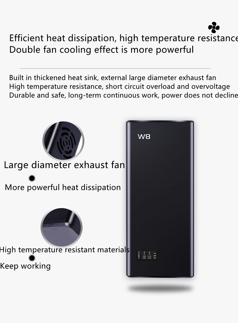 W8 Full Frequency Band WiFi Blocker Device Internet signal 2.4G+5.1g+5.2g+5.8g Wireless WiFi Blocker Jammer Wi-Fi Breaker Detector
