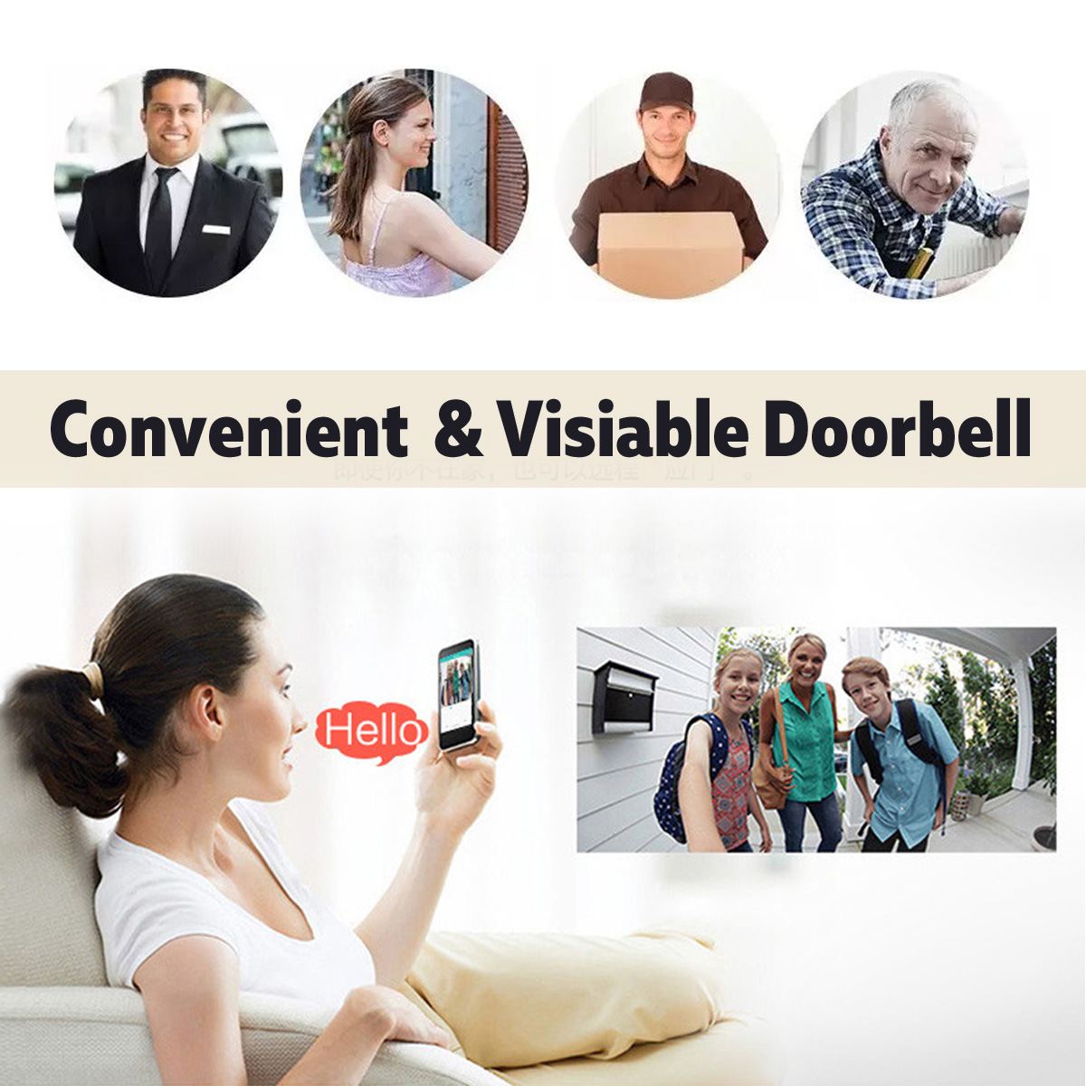 WF02 IP Video Intercom WIFI Video Door Phone Door Bell WIFI Doorbell Camera For Apartments IR Alarm Wireless Security Camera