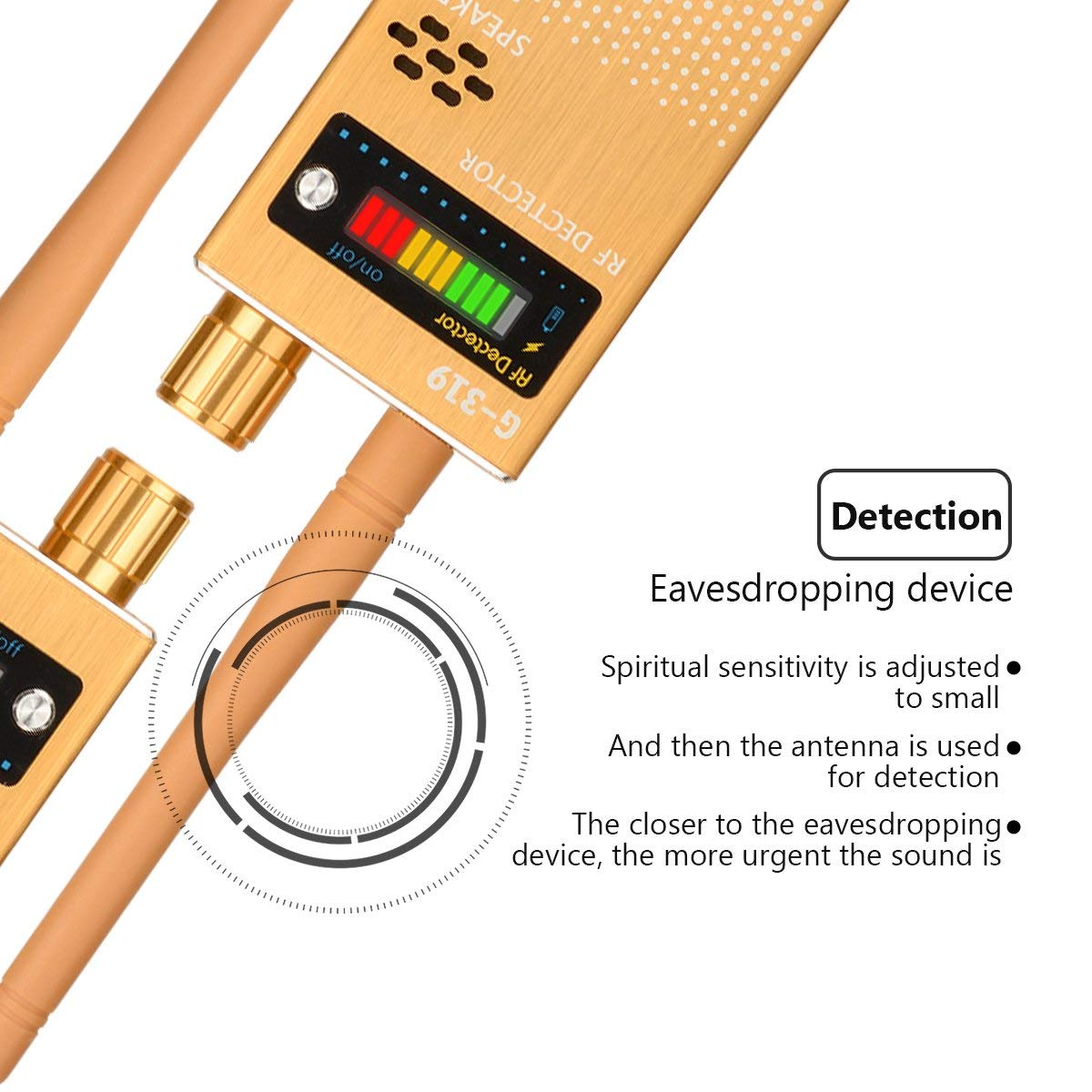 G319G Anti-spy Bug GPS Camera RF Signal Detector Set GPS Tracker Wireless Camera Amplification Ultra-high Sensitivity GSM Device Finder