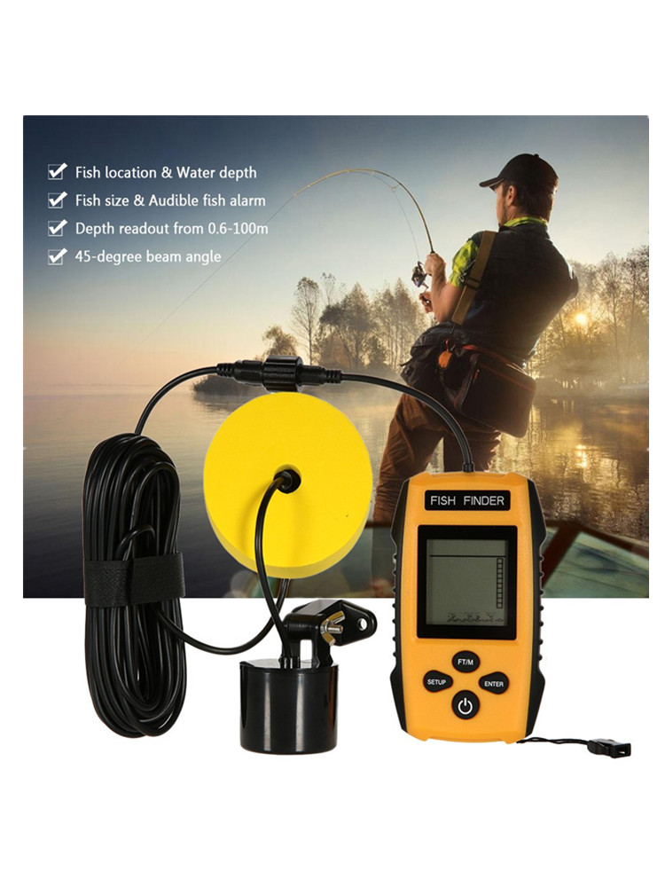 FL88E 100m Portable Sonar LCD Fish Finders Fishing Tools Echo Sounder Fishing Finder Colorful Screen