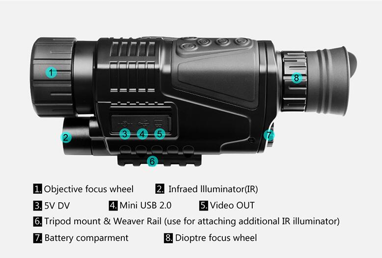 FS99 Digital IR Night Vision Infrared IR Monocular Camera & Camcorder Function Telescope Video Recorder