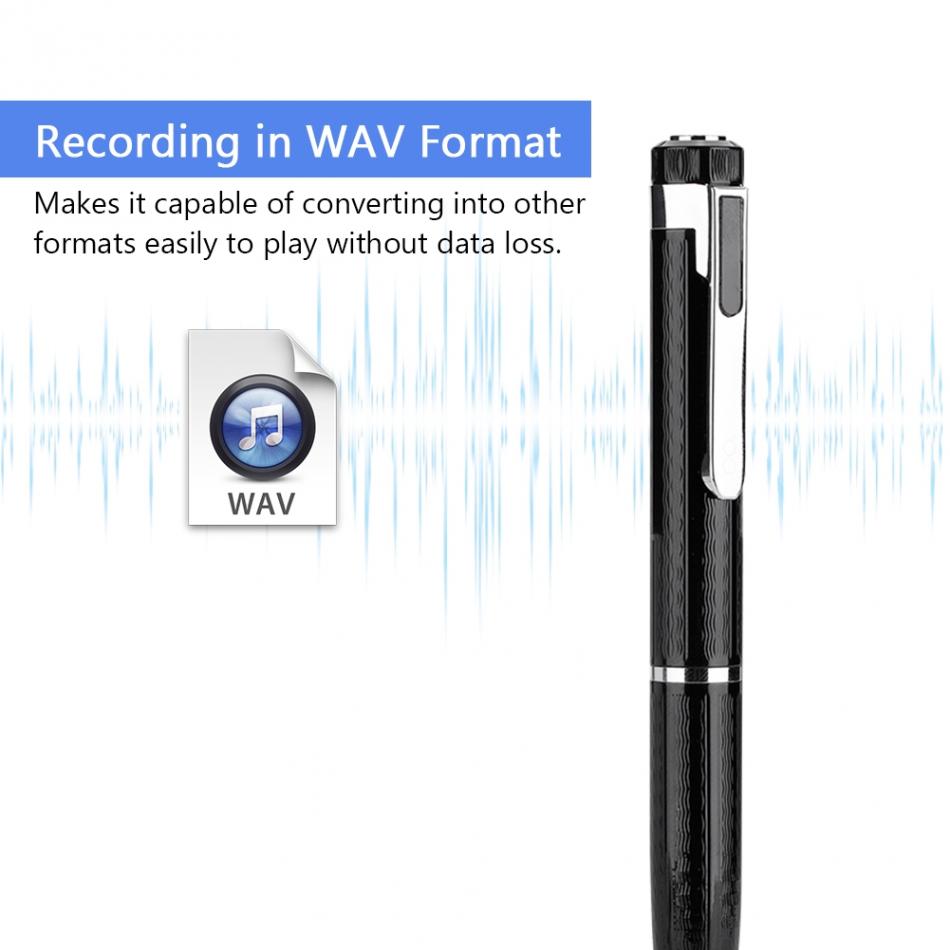 SK-023 10-hour Digital Voice Recorder Pen 192Kbps One-button Audio Recorder Noise Reduction